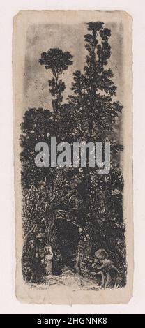 L'Ermite Sous Les Arbres (der Einsiedler unter den Bäumen) 1865/66 Rodolphe Bresdin Französisch der Druck wird an der linken unteren Ecke auf 1850 datiert, das ist das Datum des ersten Staates; Van Gelder datiert diesen zweiten Zustand auf 1865/66. L'Ermite Sous Les Arbres (der Einsiedler unter den Bäumen). Rodolpe Bresdin (Französisch, Montrelais 1822–1885 Sèvres). 1865/66. Ätzung; zweiter Zustand von zwei (Van Gelder). Ausdrucke Stockfoto
