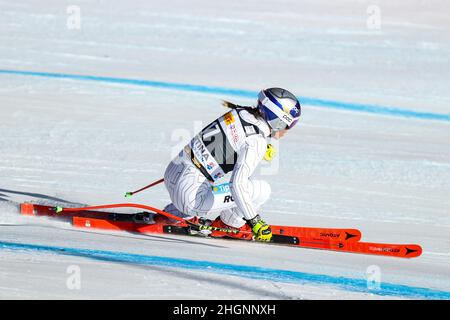 LEDECKA Ester (CZE) im Einsatz während des FIS Ski World Cup 2022 - Damen-Downschanze, alpines Skirennen in Cortina d'Ampezzo, Italien, Januar 22 2022 Stockfoto