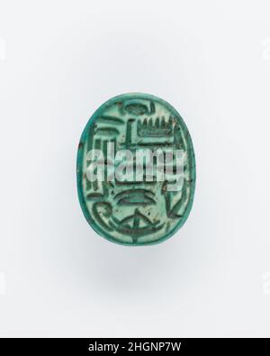 Scarab Ca. 1295–1070 v. Chr. Neues Königreich, Ramesside. Scarab. Ca. 1295–1070 V. CHR. Verglaster Steatit. New Kingdom, Ramesside. Aus Ägypten. Dynastie 19–20 Stockfoto