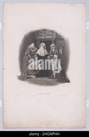 Mary, Königin der Schotten, die ihren Besitz vor ihrem Tod an ihre Freunde verteilte (aus „Histoire de France“), bevor Alfred Revel French 1865 starb. Maria, Königin der Schotten, die ihren Besitz vor ihrem Tod an ihre Freunde verteilte (aus „Histoire de France“). Alfred Revel (Franzose, aktiv bei 1831, gestorben 1865). Vor 1865. Radierung und Gravur. Mary, Queen of Scots (Britisch, Linlithgow 1542–1587 Fotheringhay). Ausdrucke Stockfoto