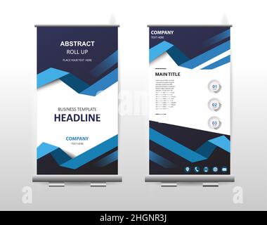 Roll up Banner Design Werbung Broschüre Flyer vertikale Vorlage Vektor, abstrakte geometrische Hintergrund moderne x-Banner, Rechteck-Layout Stock Vektor