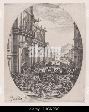 Le Massacre des Innocents (2e planche), The Massacre of the Innocents (2nd Plate) ca. 1621–25 Jacques Callot Französisch. Le Massacre des Innocents (2e planche), The Massacre of the Innocents (2nd Plate). Jacques Callot (französisch, Nancy 1592–1635 Nancy). Ca. 1621–25. Ätzung; zweiter Zustand von zwei (Lieure). Ausdrucke Stockfoto