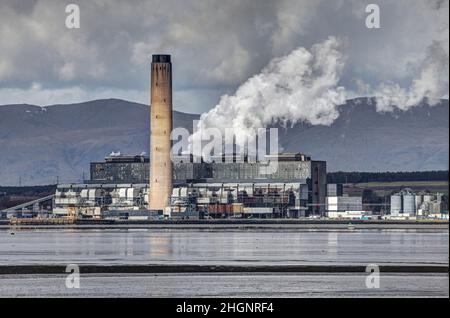 Das Kraftwerk Longannet war ein großes Kohlekraftwerk in Fife und das letzte Kohlekraftwerk in Schottland. Stockfoto