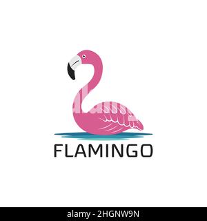 Vektor von Flamingo-Design auf weißem Hintergrund. Wilde Tiere. Vögel. Leicht editierbare Vektorgrafik mit Ebenen. Stock Vektor