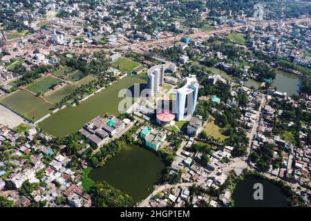Jessore, Bangladesch - 09. November 2021: Sheikh Hasina Software Technology Park aus der Vogelperspektive in Jessore. Dies ist das erste Software Technolo Stockfoto