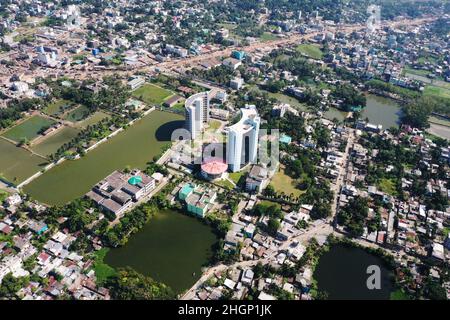 Jessore, Bangladesch - 09. November 2021: Sheikh Hasina Software Technology Park aus der Vogelperspektive in Jessore. Dies ist das erste Software Technolo Stockfoto