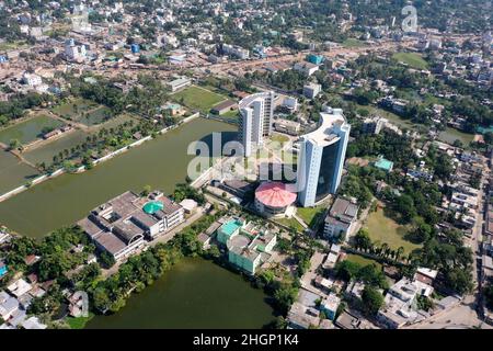 Jessore, Bangladesch - 09. November 2021: Sheikh Hasina Software Technology Park aus der Vogelperspektive in Jessore. Dies ist das erste Software Technolo Stockfoto