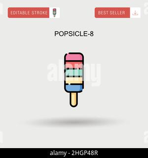 Popsicle-8 einfaches Vektorsymbol. Stock Vektor