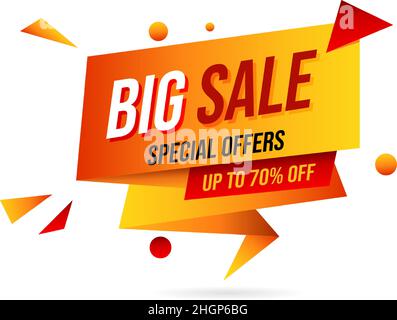 Bannervorlage für den Verkauf. Big Sale Sonderangebote Verkaufsbanner. Vektorgrafik Stock Vektor