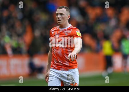 Blackpool, Großbritannien. 22nd Januar 2022. Shayne Lavery #19 von Blackpool während des Spiels in , am 1/22/2022. (Foto von Craig Thomas/News Images/Sipa USA) Quelle: SIPA USA/Alamy Live News Stockfoto