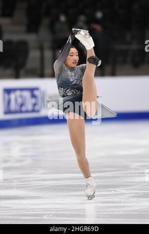 Jocelyn HONG (NZL), während des Freilaufens der Frauen, bei den ISU Four Continents Figure Skating Championships 2022, in der Tondiraba Ice Hall, am 22. Januar 2022 in Tallinn, Estland. Quelle: Raniero Corbelletti/AFLO/Alamy Live News Stockfoto