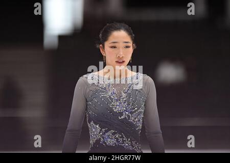 Jocelyn HONG (NZL), während des Freilaufens der Frauen, bei den ISU Four Continents Figure Skating Championships 2022, in der Tondiraba Ice Hall, am 22. Januar 2022 in Tallinn, Estland. Quelle: Raniero Corbelletti/AFLO/Alamy Live News Stockfoto