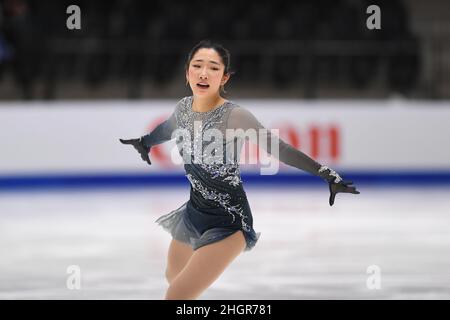 Jocelyn HONG (NZL), während des Freilaufens der Frauen, bei den ISU Four Continents Figure Skating Championships 2022, in der Tondiraba Ice Hall, am 22. Januar 2022 in Tallinn, Estland. Quelle: Raniero Corbelletti/AFLO/Alamy Live News Stockfoto
