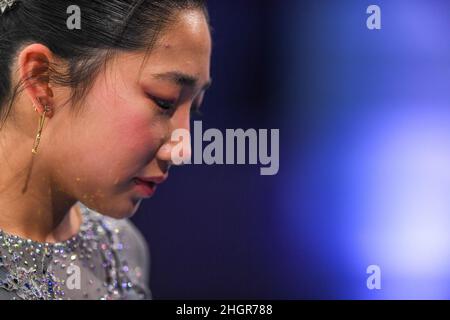 Jocelyn HONG (NZL), während des Freilaufens der Frauen, bei den ISU Four Continents Figure Skating Championships 2022, in der Tondiraba Ice Hall, am 22. Januar 2022 in Tallinn, Estland. Quelle: Raniero Corbelletti/AFLO/Alamy Live News Stockfoto
