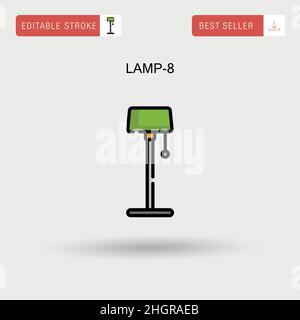 Lampe-8 einfaches Vektorsymbol. Stock Vektor