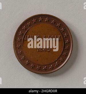 Marke von James K. Polk ca. 1876. Marke von James K. Polk. Ca. 1876. Bronze Stockfoto