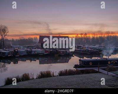 Campbell Wharf Marina in Milton Keynes Stockfoto