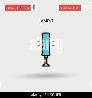 Lampe-7 einfaches Vektorsymbol. Stock Vektor