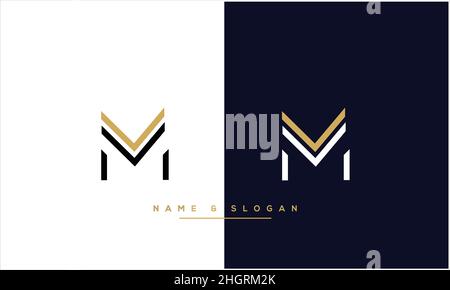 MV, VM Abstract Letters Logo-Monogramm Stock Vektor
