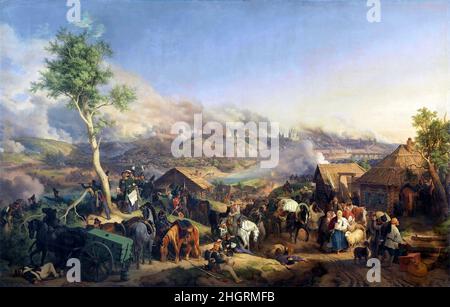 Die Schlacht von Smolensk am 17th. August 1812 durch den deutschen Künstler Peter von Hess (1792-1871), Öl auf Leinwand, 1871. Die Schlacht von Smolensk war die erste große Schlacht der französischen Invasion Russlands. Stockfoto