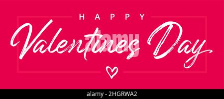 Valentinstag kreativ elegant Typ, Handschrift rot Farbe Banner. Valentinskarte. Kalligraphie im Handzeichnerstil. Dekorative Kalligraphie Stock Vektor