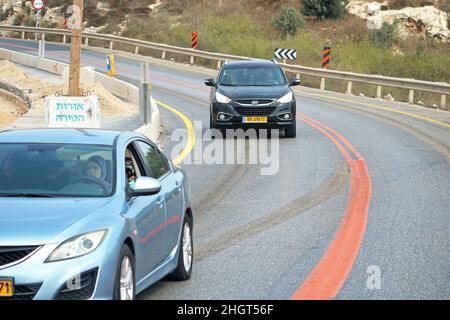 ISRAEL - September 21, 2017: Blick von der Straße in Israel. Stockfoto