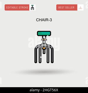 Chair-3 einfaches Vektorsymbol. Stock Vektor
