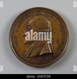 Medal of George Washington's Public Offices 1790 James Manley. Medal of George Washington's Public Offices. American. 1790. Gilt bronze. Made in Philadelphia, Pennsylvania, United States Stock Photo