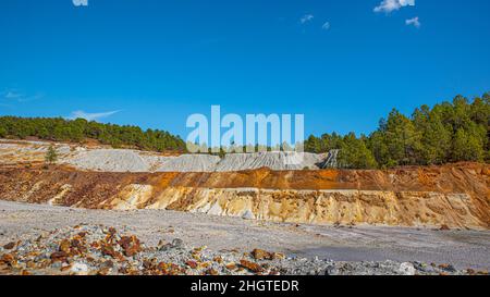 In der Provinz Huelva in Spanien Landschaft von Riotinto Mine berühmt für die Ausbeutung von Mineralien Stockfoto