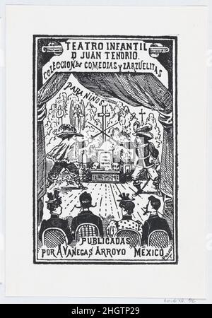 Zwei Männer duellieren auf einer Bühne vor einem Publikum, Illustration für 'Teatro Infantil de Juan Tendrio', herausgegeben von Antonio Vanegas Arroyo ca. 1880–1910 José Guadalupe Posada. Zwei Männer duellieren auf einer Bühne vor einem Publikum, Illustration für 'Teatro Infantil de Juan Tendrio', herausgegeben von Antonio Vanegas Arroyo. José Guadalupe Posada (mexikanisch, 1851–1913). Ca. 1880–1910. Holzstich. Ausdrucke Stockfoto