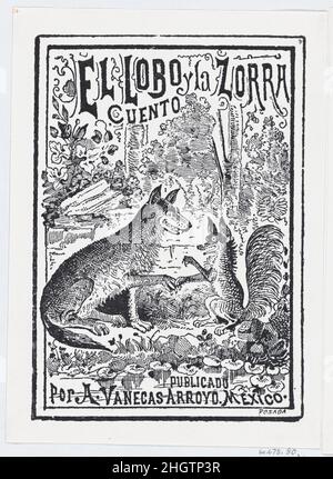 Ein Wolf und ein Fuchs im Wald, Illustration für 'El Lobo y la Zorra', herausgegeben von Antonio Vanegas Arroyo ca. 1880–1910 José Guadalupe Posada. Ein Wolf und ein Fuchs im Wald, Illustration für 'El Lobo y la Zorra', herausgegeben von Antonio Vanegas Arroyo. José Guadalupe Posada (mexikanisch, 1851–1913). Ca. 1880–1910. Holzstich. Ausdrucke Stockfoto
