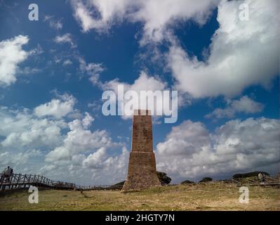 Alten Wachturm genannt torreladrones am Strand von Cabopino, Marbella Stockfoto