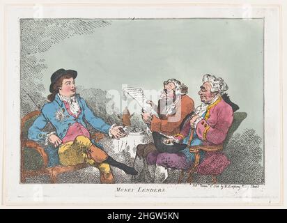 Geldverleiher 8. November 1784 Thomas Rowlandson. Geldverleiher. Thomas Rowlandson (British, London 1757–1827 London). 8. November 1784. Handkolorierte Radierung. William Humphrey (britisch, 1742?–in oder vor 1814). Ausdrucke Stockfoto