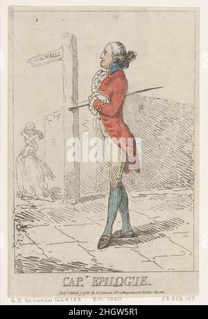 Captain Epilog 7. März 1786 Thomas Rowlandson. Captain Epilogue. Thomas Rowlandson (British, London 1757–1827 London). 7. März 1786. Handkolorierte Radierung. Elizabeth Jackson (Großbritannien, aktiv 1785–87). Ausdrucke Stockfoto