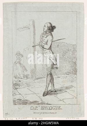 Captain Epilog 5. Oktober 1785 Thomas Rowlandson. Captain Epilogue. Thomas Rowlandson (British, London 1757–1827 London). 5. Oktober 1785. Ätzen. Thomas Cornell (britisch, tätig 1780–92). Ausdrucke Stockfoto