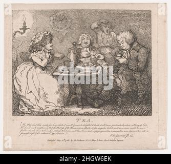 Tee (malerische Schönheiten von Boswell, Teil der erste) 15. Mai 1786 Thomas Rowlandson. Tee (malerische Schönheiten von Boswell, Teil der ersten). Malerische Schönheiten von Boswell. Thomas Rowlandson (British, London 1757–1827 London). 15.Mai 1786. Ätzen. Elizabeth Jackson (Großbritannien, aktiv 1785–87). Ausdrucke Stockfoto