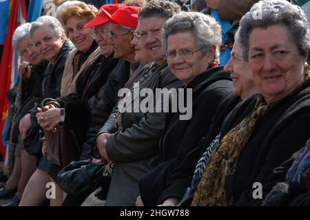Rom, Italien 03/04/2004: Nationale Demonstration der Gewerkschaft CGIL SPI, CISL FNP, UIL UILP. Stockfoto