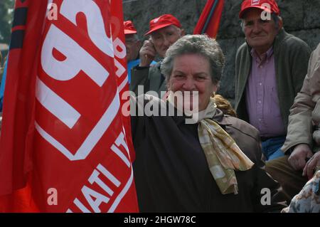 Rom, Italien 03/04/2004: Nationale Demonstration der Gewerkschaft CGIL SPI, CISL FNP, UIL UILP. Stockfoto