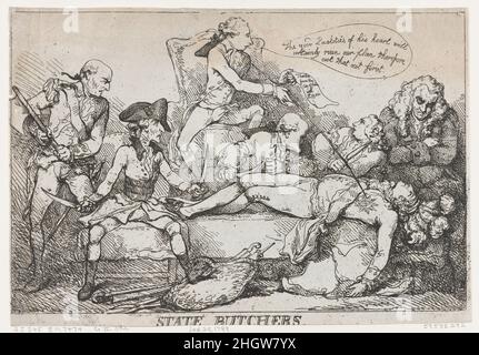 State Butchers 28. Januar 1789 Thomas Rowlandson. Staatliche Schlachter. Thomas Rowlandson (British, London 1757–1827 London). 28. Januar 1789. Ätzen. Ausdrucke Stockfoto