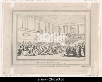 Badekomfort, Teller 10 6. Januar 1798 Thomas Rowlandson. Komfort des Bades, Teller 10. Komfort von Bath. Thomas Rowlandson (British, London 1757–1827 London). 6. Januar 1798. Ätzen. Ausdrucke Stockfoto