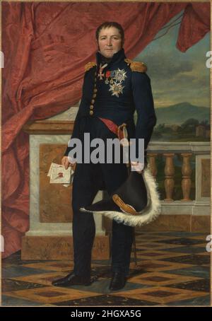 General Étienne-Maurice Gérard (1773–1852) 1816 Jacques Louis David die Rolle des französischen David in der Französischen Revolution und der Dienst an Napoleon zwangen den Künstler, nach der Niederlage des Imperators bei Waterloo 1815 nach Brüssel ins Exil zu gehen. Dieses Porträt, eines der ersten, das er vom Emigrant der Stadt, der kaiserlichen Aristokratie, malte, stellt General Gérard dar, einen hoch dekorierten Kommandanten der französischen Armee während der revolutionären und napoleonischen Regime. David scheint in diesem Porträt, das zu seinen strahlendsten und befehlshabensten Aufzeichnungen zählt, kein Zugeständnis an das veränderte politische Klima zu machen Stockfoto