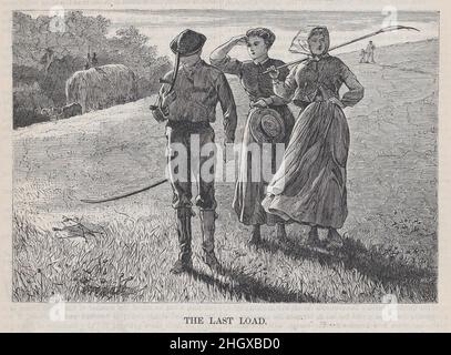 The Last Load (aus 'Appleton's Journal, Vol. I) 7. August 1869 nach Winslow Homer American. The Last Load (aus „Appleton's Journal“, Vol. I). Nach Winslow Homer (Amerikaner, Boston, Massachusetts 1836–1910 Prouts Neck, Maine). 7. August 1869. Holzstich. D. Appleton & Co. (New York, NY). John Filmer (Amerikaner, aktiv 1863–82). Ausdrucke Stockfoto