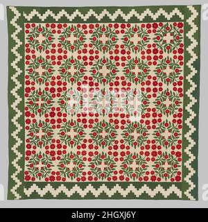 Rosenkranz-Quilt ca. 1850 Unbekannt. Rosenkranz-Quilt. Unbekannter Künstler, Amerikaner (Baltimore, Maryland). Amerikanisch. Ca. 1850. Baumwolle, Seide, Wolle. Hergestellt in Baltimore, Maryland, USA Stockfoto