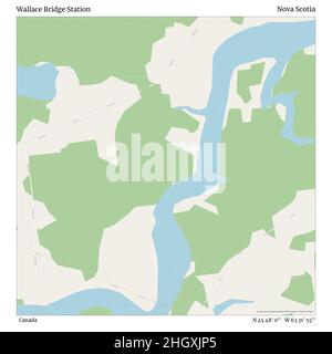 Wallace Bridge Station, Canada, Nova Scotia, N 45 48' 0'', W 63 31' 55'', map, Timeless Map veröffentlicht im Jahr 2021. Reisende, Entdecker und Abenteurer wie Florence Nightingale, David Livingstone, Ernest Shackleton, Lewis and Clark und Sherlock Holmes haben sich bei der Planung von Reisen zu den entlegensten Ecken der Welt auf Karten verlassen.Timeless Maps kartiert die meisten Orte auf der Welt und zeigt die Verwirklichung großer Träume Stockfoto