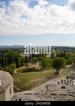 Blick vom Turm Pons de l'Orme, Abtei Montmajour, Arles Stockfoto