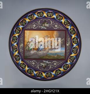 Tischplatte Darstellung Aurora und der Chariot von Apollo 1822 Gioacchino Barberi nach der Popularität von Mosaiken in der Antike, die Technik hatte eine zweite große Periode im späten achtzehnten und frühen neunzehnten Jahrhundert in Rom. Wohlhabende Touristen waren die Gönner einer neuen Arbeitstechnik, die antike Prototypen in akribische Zusammenbau mit viel kleineren Glas-Tesserae, ein gefeiertes Handwerk heute bekannt als Mikromosaik verwandelt. Dieses ungewöhnlich große Beispiel zeigt Aurora, nach dem Deckenfresko von Guido Reni (1575–1642) im Palast Pallavicini-Rospigliosi in Rom. Das ehrgeizige Komposit Stockfoto