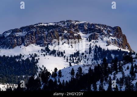 Schneeszenen im Winter in Idaho, USA Stockfoto