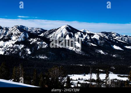 Schneeszenen im Winter in Idaho, USA Stockfoto