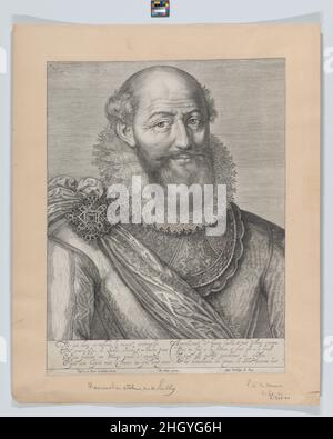 Porträt von Maximilien de Béthune, Duc de Sully 1612 Jacob Matham. Porträt von Maximilien de Béthune, Duc de Sully. Jacob Matham (Niederländisches, Haarlem 1571–1631 Haarlem). 1612. Radierung und Gravur. Paul de la Houve (Niederländer, aktives Paris ca. 1595–1645). Ausdrucke Stockfoto