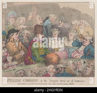 Englische Neugier oder der Ausländer starrte aus dem Gesicht 1. Januar 1794 Thomas Rowlandson. Englische Neugier oder der Ausländer starrten aus dem Gesicht. Thomas Rowlandson (British, London 1757–1827 London). 1. Januar 1794. Handkolorierte Radierung. S. W. Fores (London). Ausdrucke Stockfoto